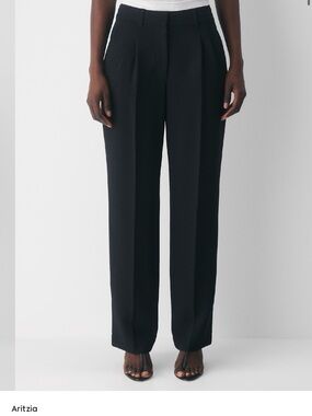 Aritzia Black High-Rise Wide-Leg Trousers